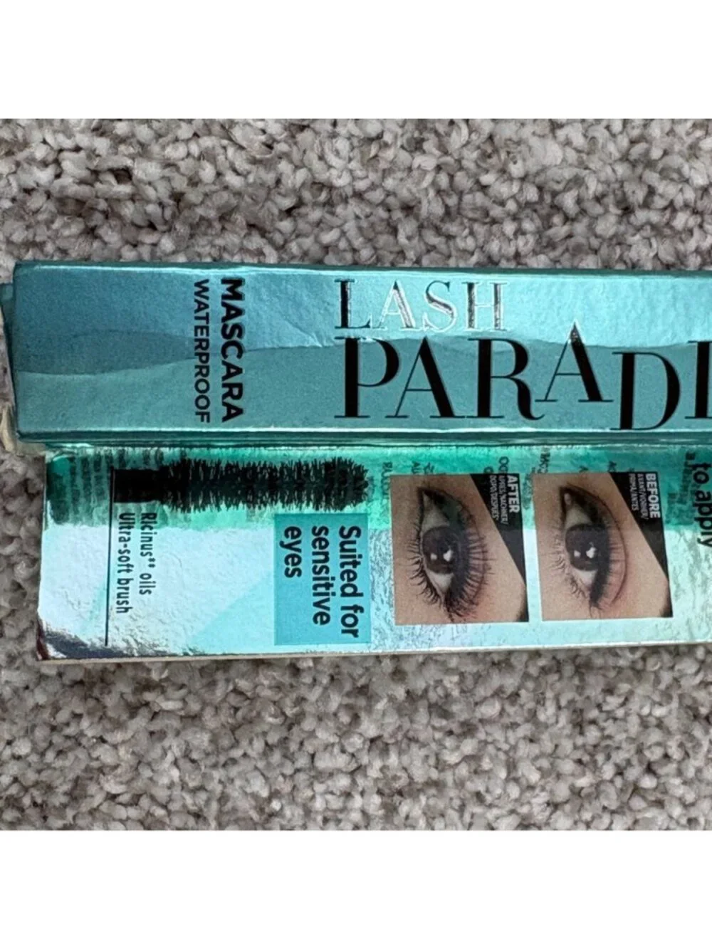L'Oreal Lash Paradise Waterproof Black Mascara Intense Volume Sensitive Eyes